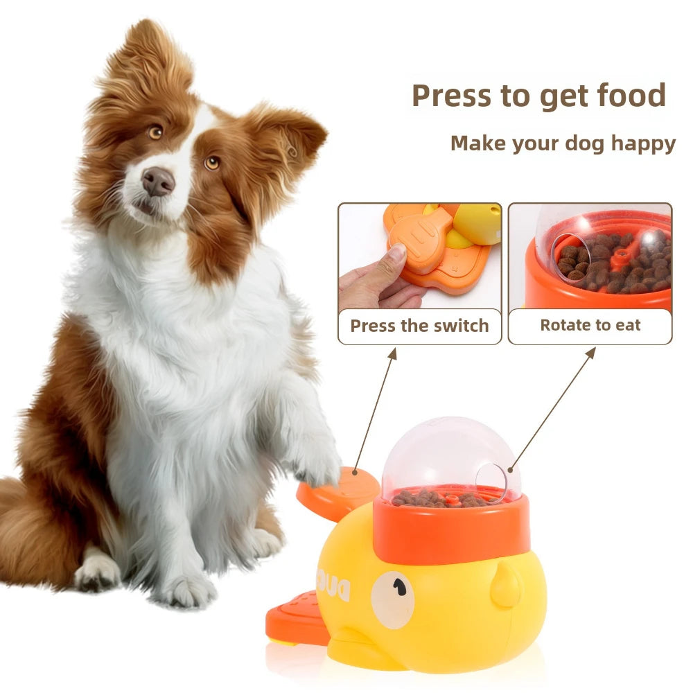 Pet Snack Feeder Dog Food Dispenser Automatic Feeder Puppy Cartoon Duck Design Used to Train Dogs Accessories Cats Cat Supplies
