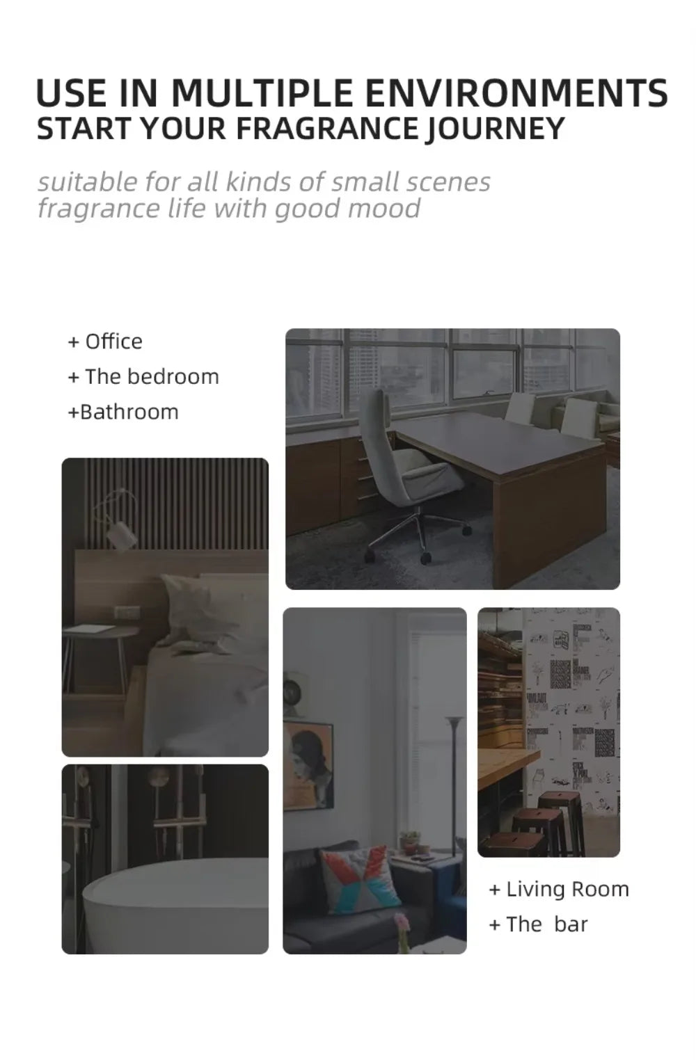 Portable Car Aroma Diffuser Machine USB Rechargeable Electric Smell Distributor Room Fragrance Diffuser Electric Smell for Home