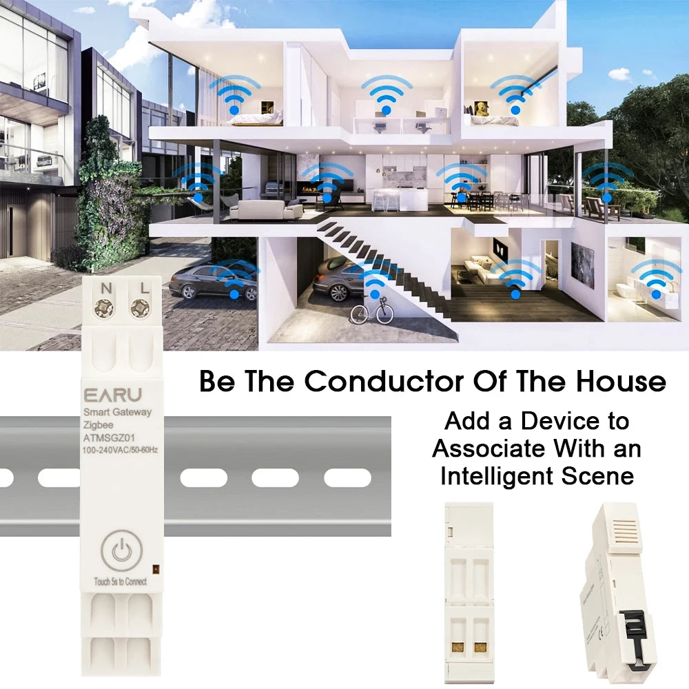 Tuya Smart Life App ZigBee 3.0 Gateway Hub Smart Home Appliances Wireless Bridge Remote Control Automation Device Works Din Rail