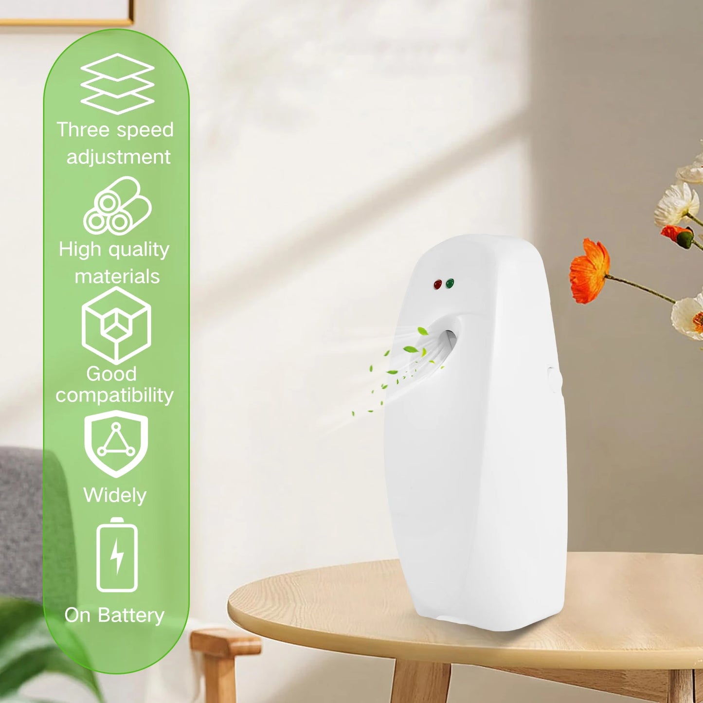 2Pcs Air Fresher Dispenser Wall-Mounted 300ML Liquid Automatic Perfume Spray WIth 3 Adjustable Mode for Home Fragrance Dispenser