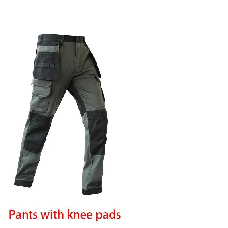 Work Trousers With Knee Pads For Men Cargo Pants Men Workwear Multi-pocket Outdoor Hiking Joggers Pants Functional Pockets Pants