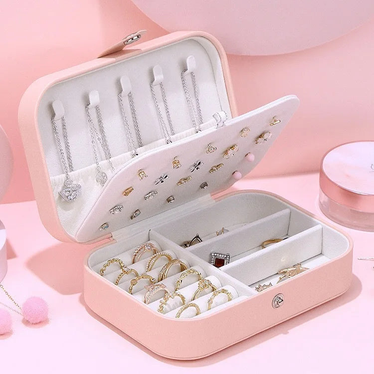 Jewelry storage box, high-end exquisite necklace earrings, gold jewelry box, large capacity multi-layer jewelry box