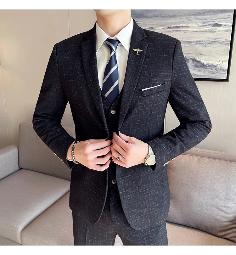 High-quality wedding suit for men, fashionable business, professional groom and best man, handsome two-piece set