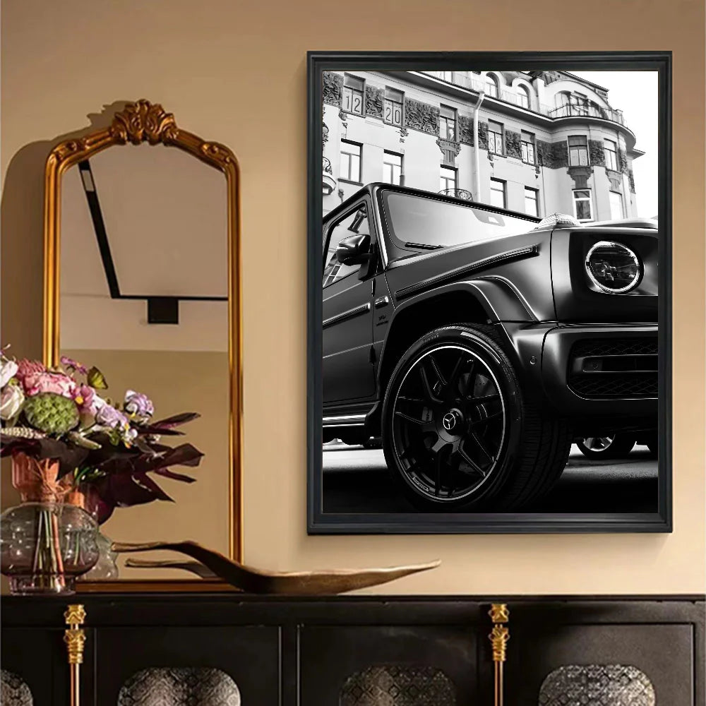 Modern Fashion Wall Art Simple Black And White Luxury Car Poster HD Posters Home Room Bar Cafe Decor Art Wall Painting Picture