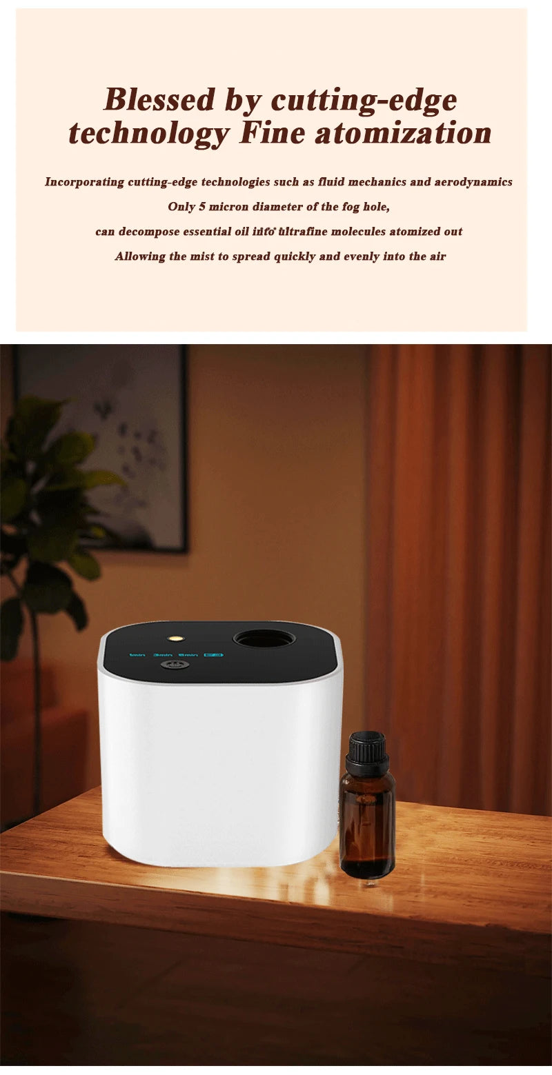 Rechargeable Pure Essential Oil Aroma Diffuser Fresh Air USB Portable Home Scent Waterless Fragrance Nebulizer For Home Office