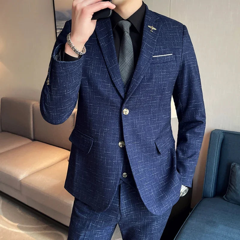 High-quality wedding suit for men, fashionable business, professional groom and best man, handsome two-piece set