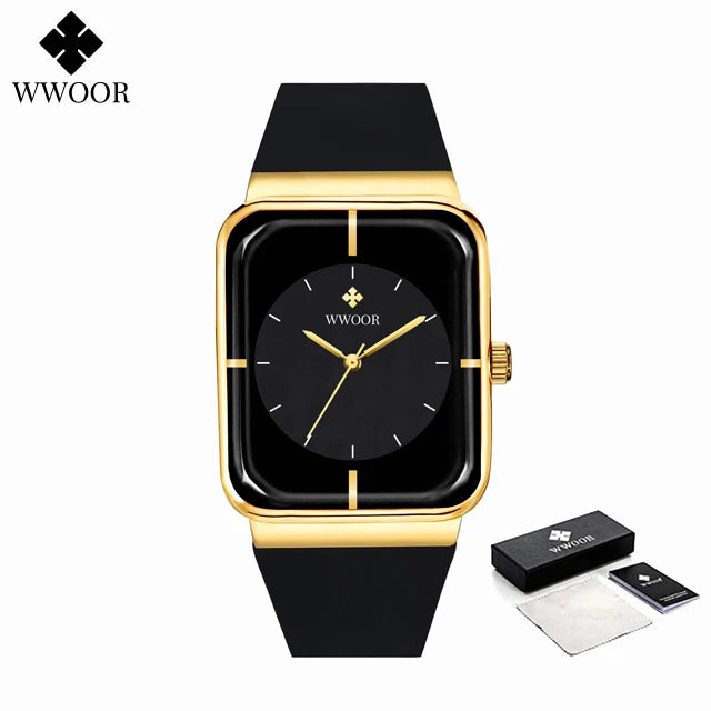 WWOOR  Men's Watches Top Brand Luxury Watch For Men Gold Fashion Stainless Steel Waterproof Quartz Wristwatch  Relogio Masculino