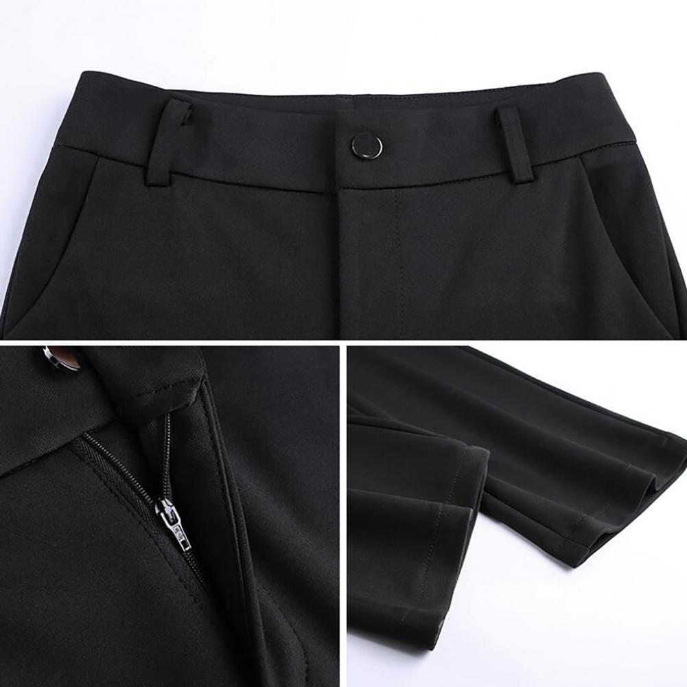Women Trouser Flared Style High Waist Solid Colors Elastic Formal Long Stretch Office Lady Trouser for Office