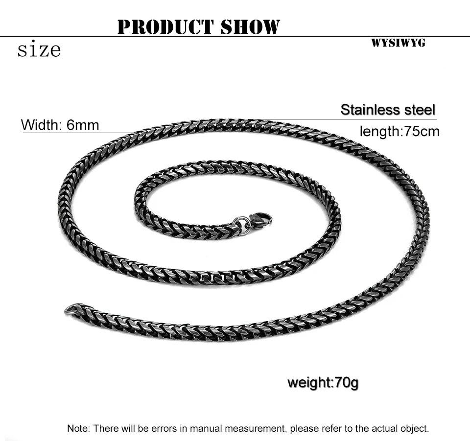 Men Goth chain Male Stainless Steel Trend Personality Keel Necklace For boyfriend brother fashion punk party long chain wholesal