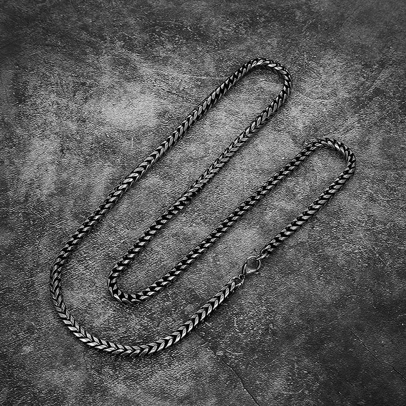 Men Goth chain Male Stainless Steel Trend Personality Keel Necklace For boyfriend brother fashion punk party long chain wholesal