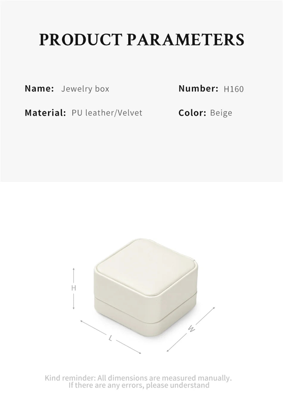 Oirlv Jewelry Ring Box Jewelry Organizer Ring Earrings Necklace Pendant Bracelet Storage Box Packaging Box Gift Case for Wedding