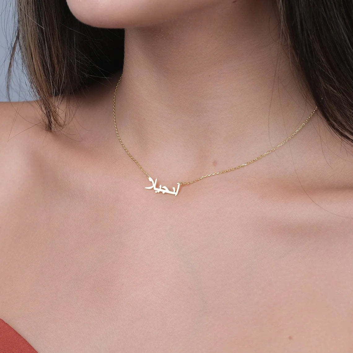 Custom Arabic Necklaces for Women Men Personalized Stainless Steel Name Necklace Customized Couple Islamic Aesthetic Jewelry BFF
