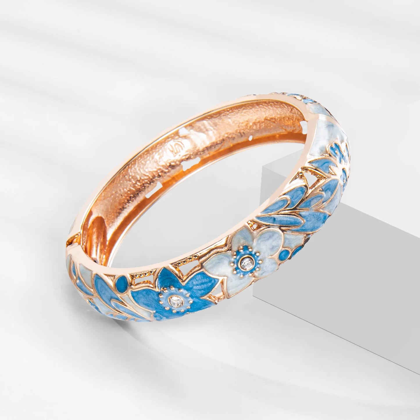 Bangle For Women Double Enamel Bangle Set Cloisonne Women's Jewelry Accessories Indian Style Dubai Trendy Metal Bracelet On Hand