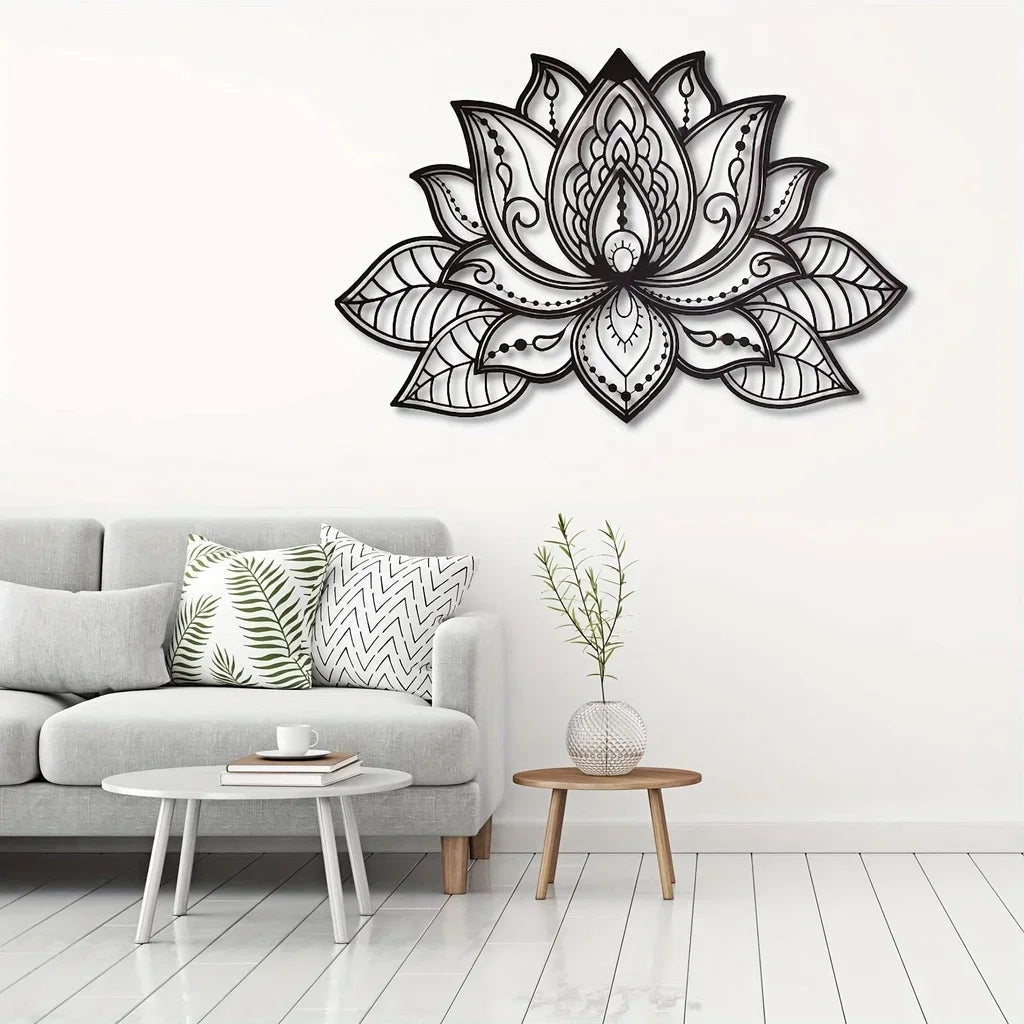 Mandala Wall Art, Lotus Flower Mandala Metal Wall Art, Metal Wall Art Spiritual Deco, Wall decor metal wall hanging，