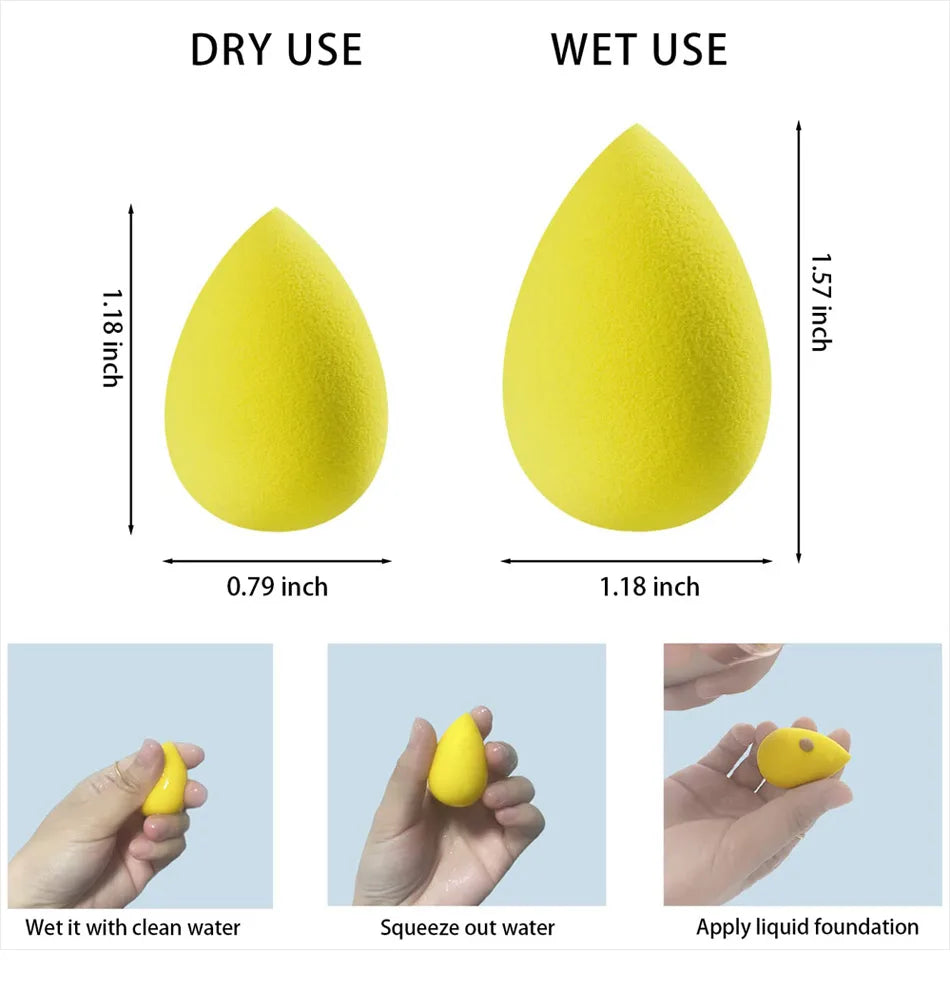 6pcs Mini Makeup Sponge Powder Cosmetic Puff Dry and Wet Sponge Concealer Liquid Foundation Beauty Women Make Up Accessories
