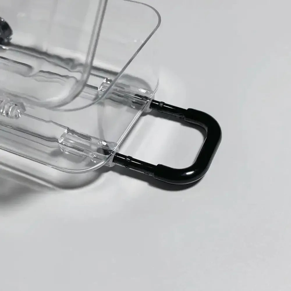 Mini Luggage Jewelery Storage Box Cute Clear Trolley Suitcase Candy Box Creative Jewelry Display Case Wedding Gift Packaging Box