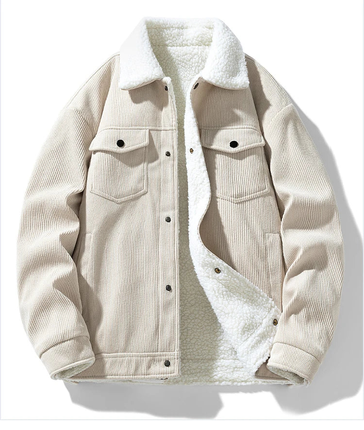 Men's Jackets and Coats Fashion Warm Corduroy Thick Coats 2024 Winter Fashion Men's Coats Down Jackets Men's Cotton Clothing