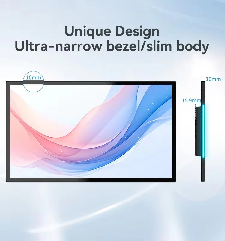 Smart Home Tablet Wall Mount with Double-Sided Lights 15.6 Inch FHD Touch Screen Android 14 8-Core 8G 128G POE for Home Automati