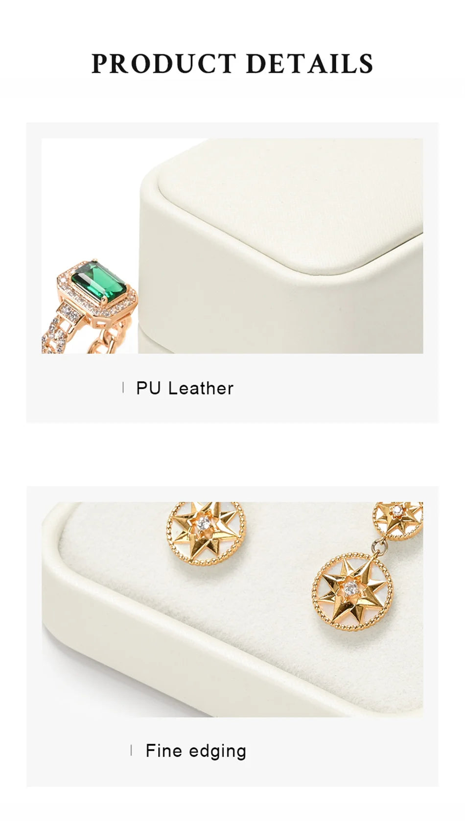 Oirlv Jewelry Ring Box Jewelry Organizer Ring Earrings Necklace Pendant Bracelet Storage Box Packaging Box Gift Case for Wedding