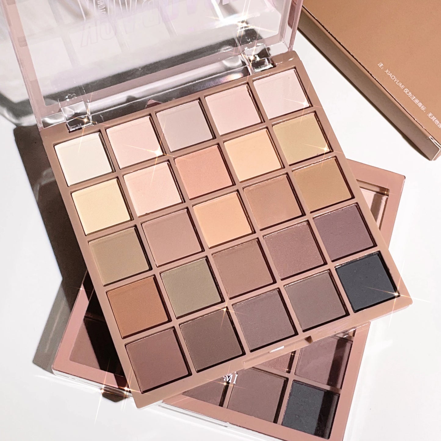Eyeshadow palette in 25 colors, matte brown nude multi-color eyeshadow, high color rendering, waterproof and sweatproof, daily e