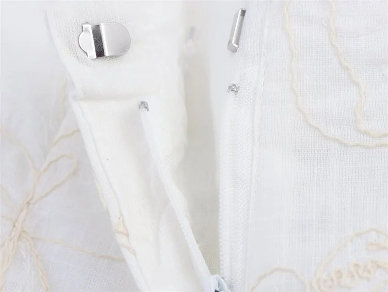 Women's suit New Summer 2025 White Camisole Wide-leg Pants Set Embroidered Trim Sexy Casual Personality Fashion