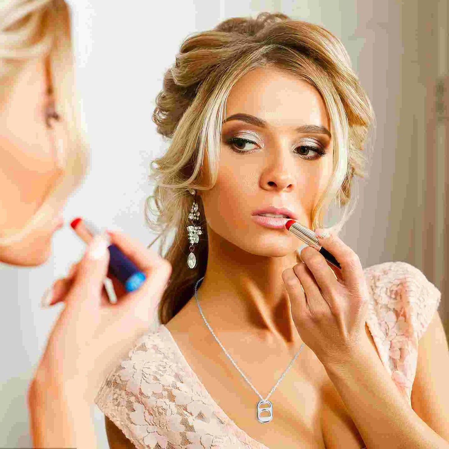 2 Pcs Pull-up Necklace Necklaces for Women Trendy Vintage Pretty Can Jewellery Alloy Girls Girlfriend