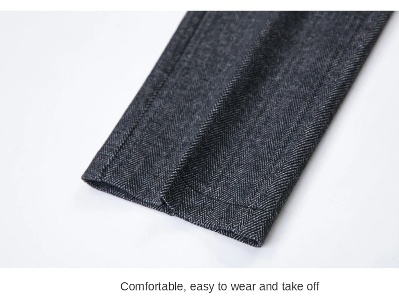 Woolen Trousers Women's Fall/winter High-waist Elastic Striped Straight-leg Pants Slim-fit Warm Trousers Pants for Women