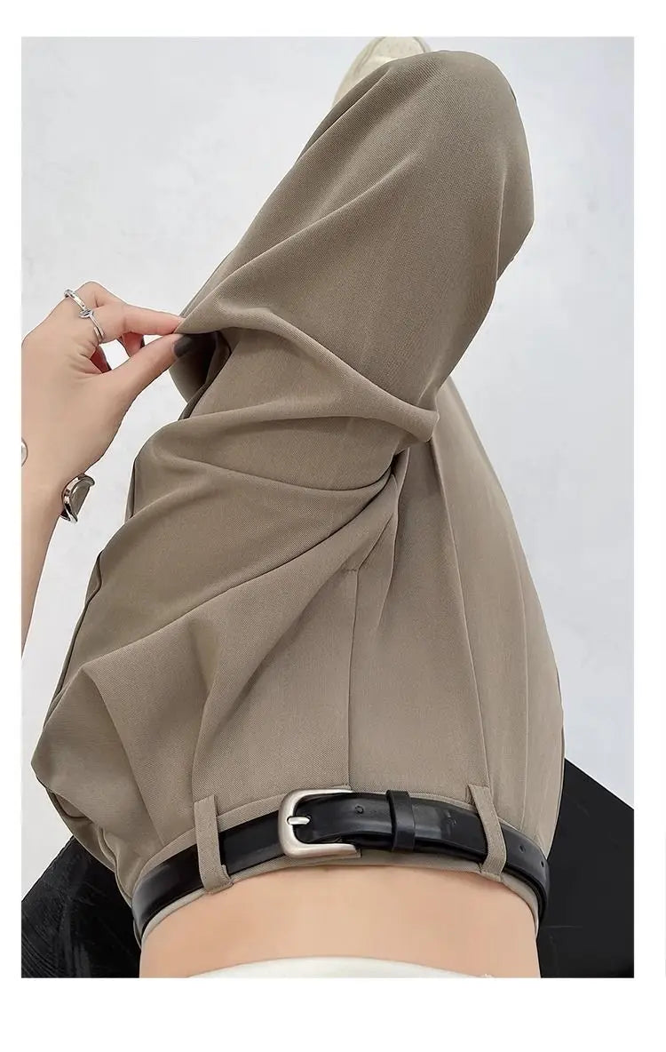 2025 New Women's Pants Casual Temperament High Waist Loose Straight Trousers Gift Belt Fashion Versatile Wide Leg Pants Women