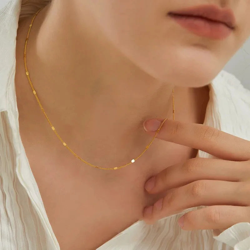 S925 Sterling Silver Necklaces For Women Simple Chain Fashion Minimalist Pendant Necklaces Flower Necklace Birthday Gift