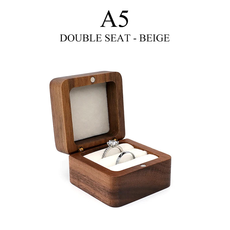 Wood Jewelry Box Wedding Ring Box Earring Rings Organizer Box Gift Package Case Portable Jewelry Organizer