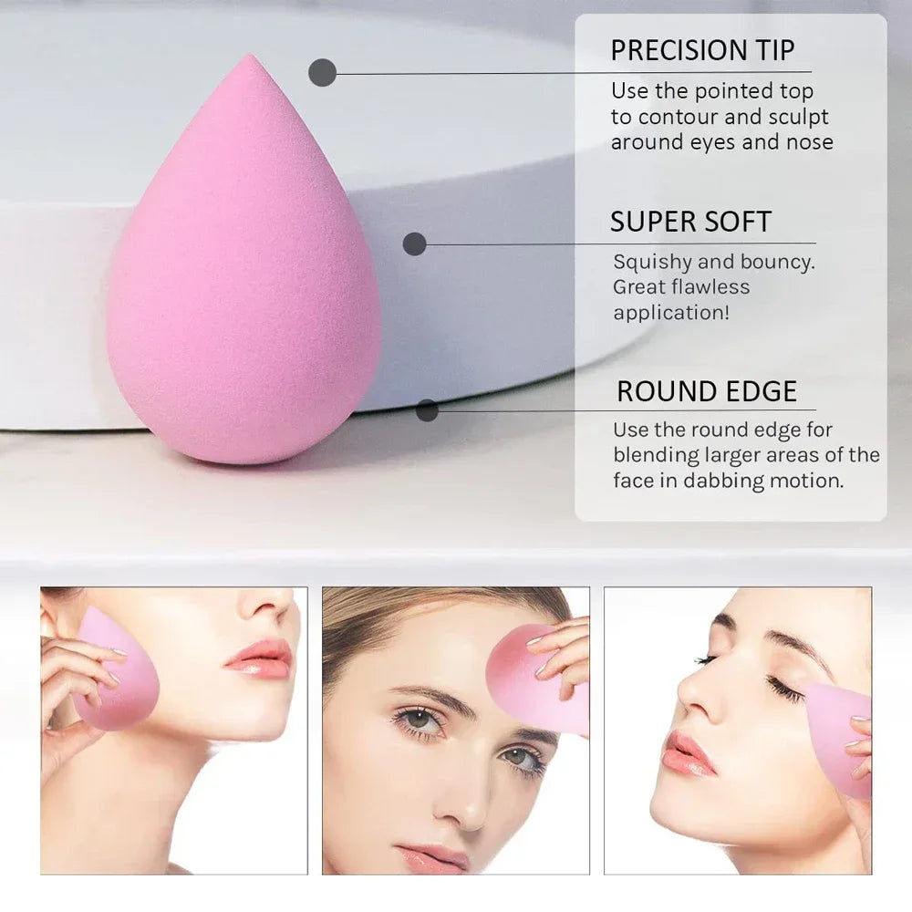 6pcs Mini Makeup Sponge Powder Cosmetic Puff Dry and Wet Sponge Concealer Liquid Foundation Beauty Women Make Up Accessories
