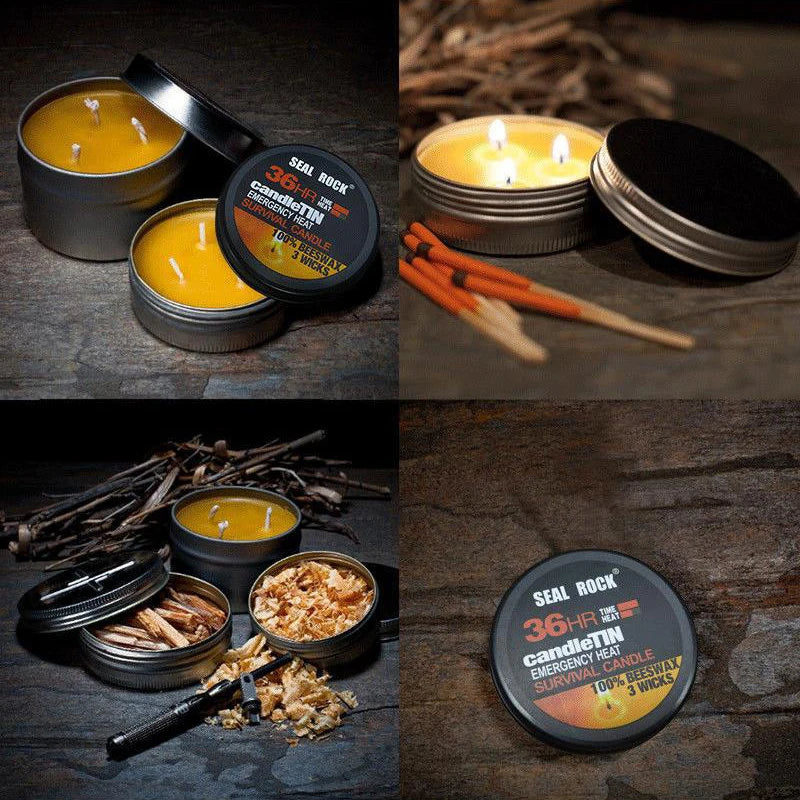 Emergency Candle Disaster Prevention Outage Lighting Outdoor Smoke-Free Candles Iron Cans Plant Candles