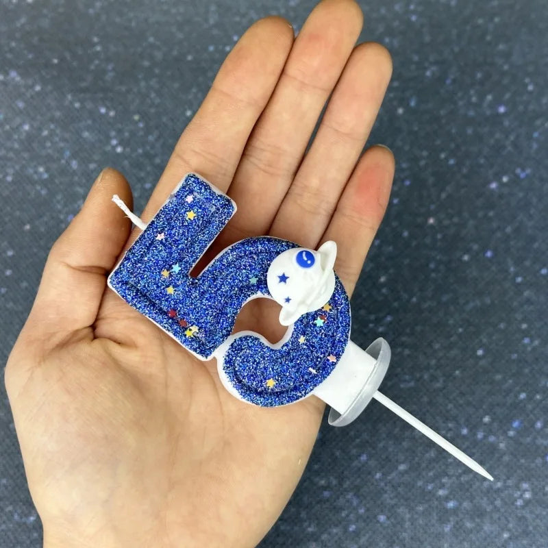 Number Candle, Blue Creative Birthday Cake Candle,use for Birthday Party and Wedding Decoration Mother's Day Graduatio