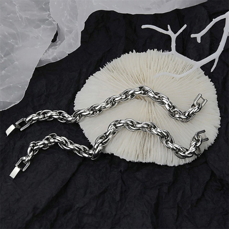 Twisted Chain Bracelet for Men Women Stainless Steel Silver Color Chain Bracelets Bangle Male Jewelry Gift Wholesale