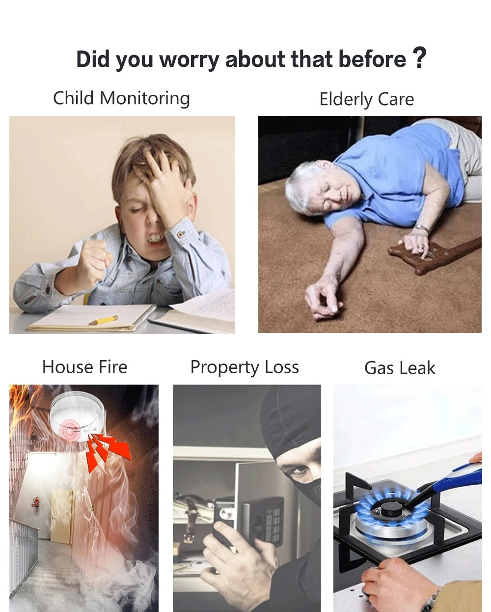 WiFi Home Alarm System GSM Tuya Smart Home Security Alarm Kit with Siren PIR Motion Sensor Remote Controls Window Door Sensor