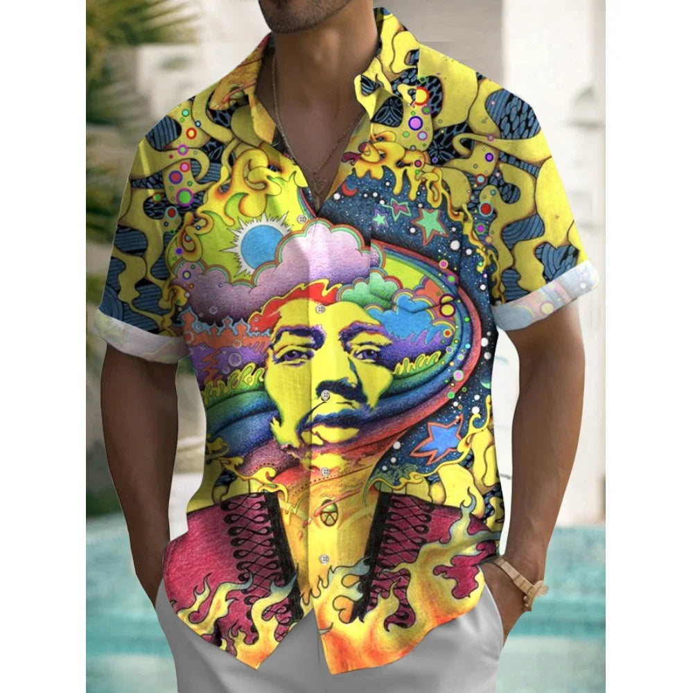 Men's Shirt Summer Casual Fashion Short Sleeved Shirt For Men Loose Breathable Hawaiian Shirt Man Casual Men's Clothing Top
