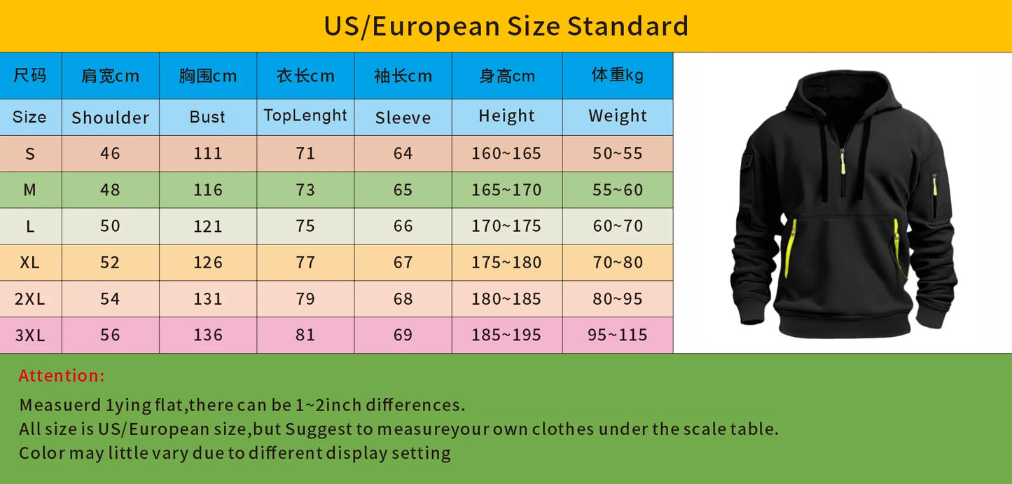 Men's Hoodies Aesthetic Fashion Multi-pocket Zipper Brand Streetwear Plus Size Loose Pullover Clothing Men Sweatshirts 2024 New