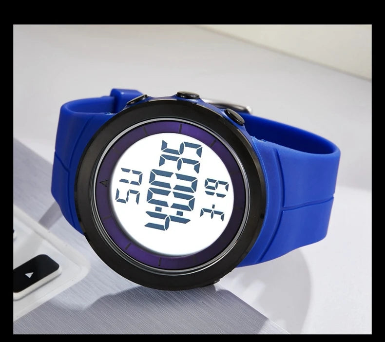 Digital Watches for Men Black 50M Diving Tactical Wristwatch Big Dial Waterproof Electronic Led Military Clocks Alarm Stopwatch