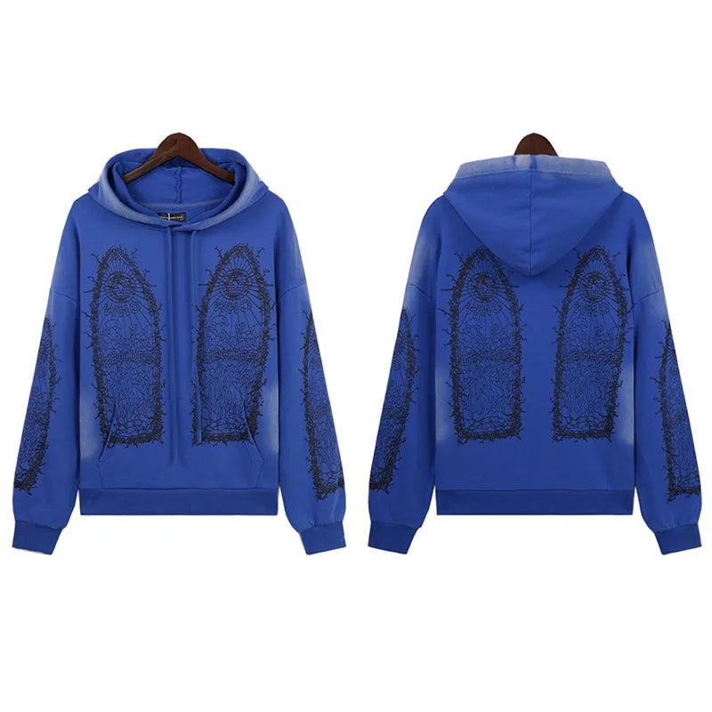 Autumn Winter Blue Light Apricot Who Decides War HoodieMen Women High Quality Real Photos Taken Diamond Studded Pullover