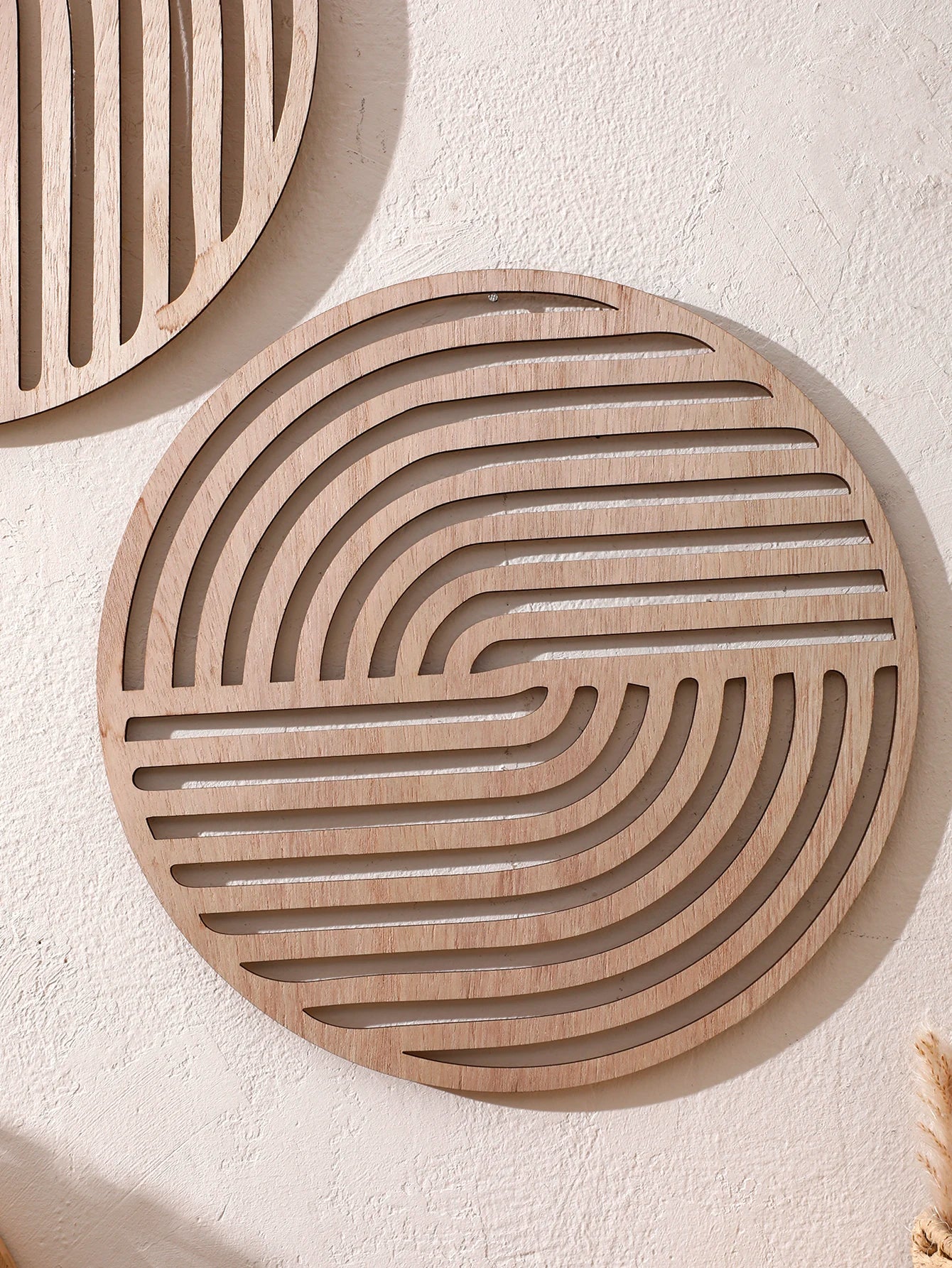 Natural Wooden Wall Hanging Wall Art Decor Water Ripples Wall Hanging Decoration Wall Decor Boho Wall Accent for Living Room