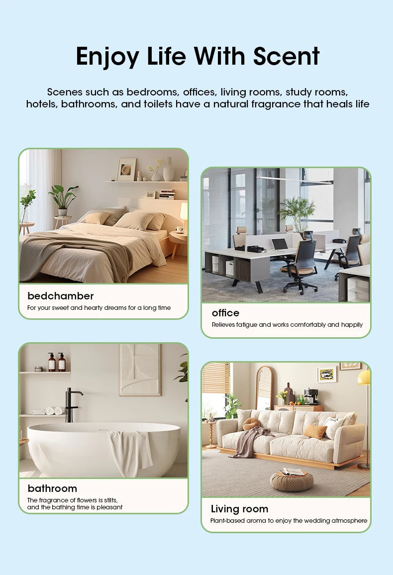 Aroma Diffuser Fragrance Essential Oil Smart Aromatherapy Machine with Night Light Air Freshener Bedroom Toilet Diffuser Scent