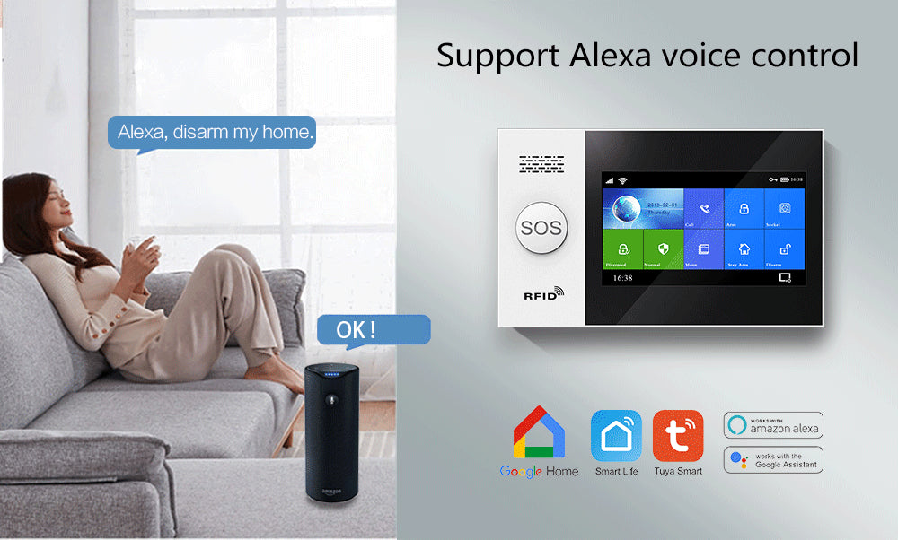 WiFi Home Alarm System GSM Tuya Smart Home Security Alarm Kit with Siren PIR Motion Sensor Remote Controls Window Door Sensor
