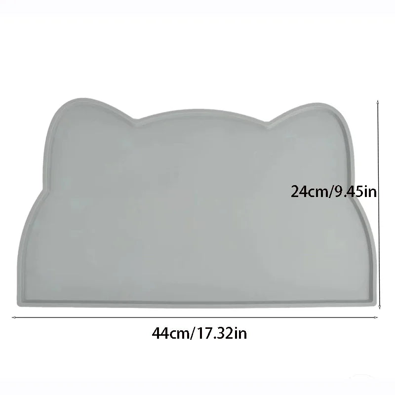 Pet silicone food mat waterproof, anti-slip, dirty, washable and easy to clean, universal tableware mat for cats and dogs.