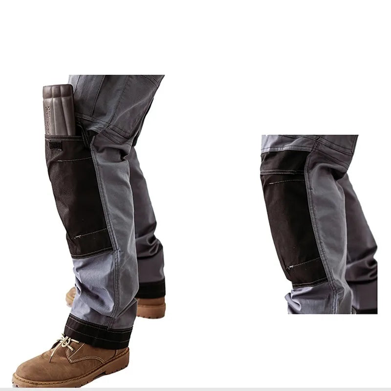 Work Trousers With Knee Pads For Men Cargo Pants Men Workwear Multi-pocket Outdoor Hiking Joggers Pants Functional Pockets Pants