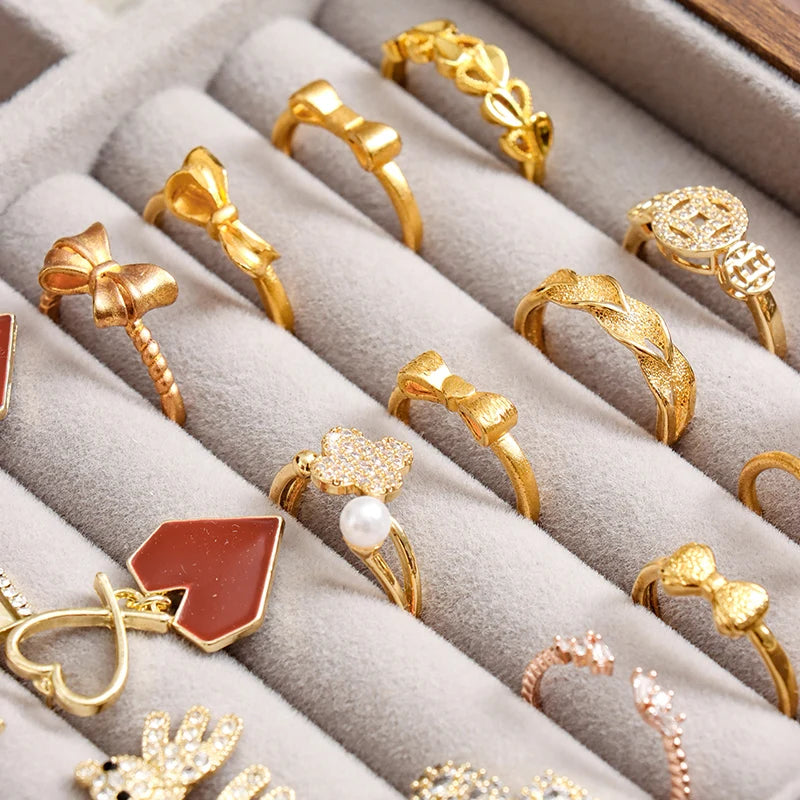 High end exquisite wooden jewelry box, handmade jewelry necklace, jewelry box, bracelet, ring storage box, birthday and wedding