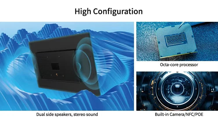 Smart Home Tablet Wall Mount with Double-Sided Lights 15.6 Inch FHD Touch Screen Android 14 8-Core 8G 128G POE for Home Automati