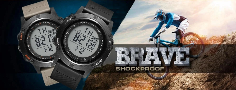 Digital Watches for Men Black 50M Diving Tactical Wristwatch Big Dial Waterproof Electronic Led Military Clocks Alarm Stopwatch