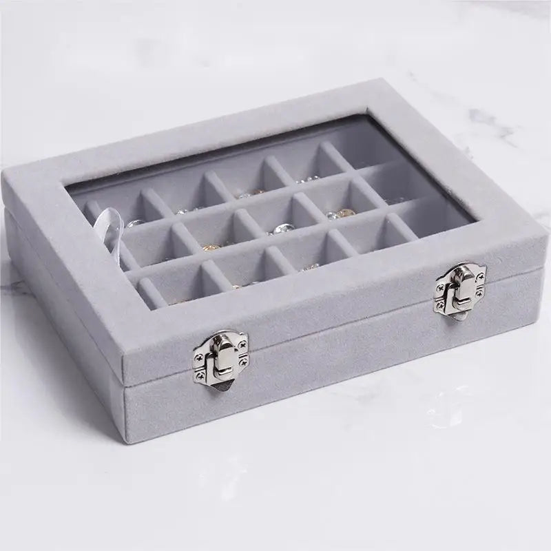 Jewelry Storage Box Earring Ring Necklace Jewelry Display Box Jewelry Classification Dustproof Transparent Flip Lid Jewelry Box