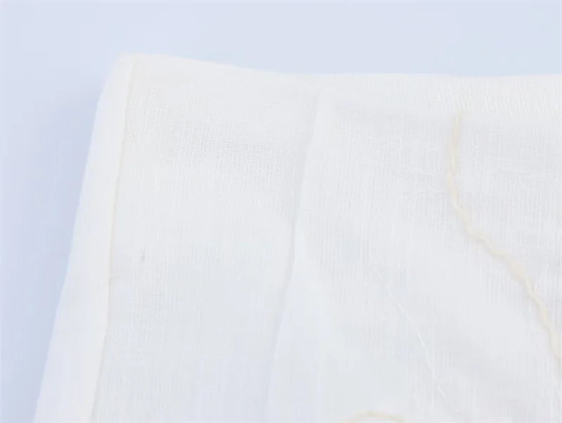 Women's suit New Summer 2025 White Camisole Wide-leg Pants Set Embroidered Trim Sexy Casual Personality Fashion