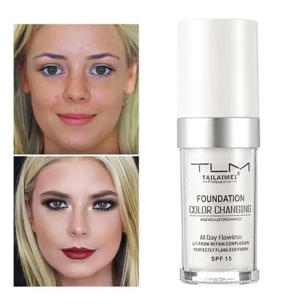 Foundation Color Changing Makeup Base Nude Face Full Cover Matte Concealer Long Lasting Make Up Liquid Foundation Cream 30ml